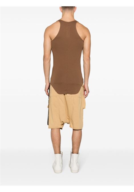 Top con scollo all'americana in marrone - uomo RICK OWENS DRKSHDW | DU01D1152RN44